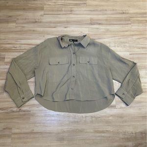 Zara Cropped Long Sleeve Top Size Medium